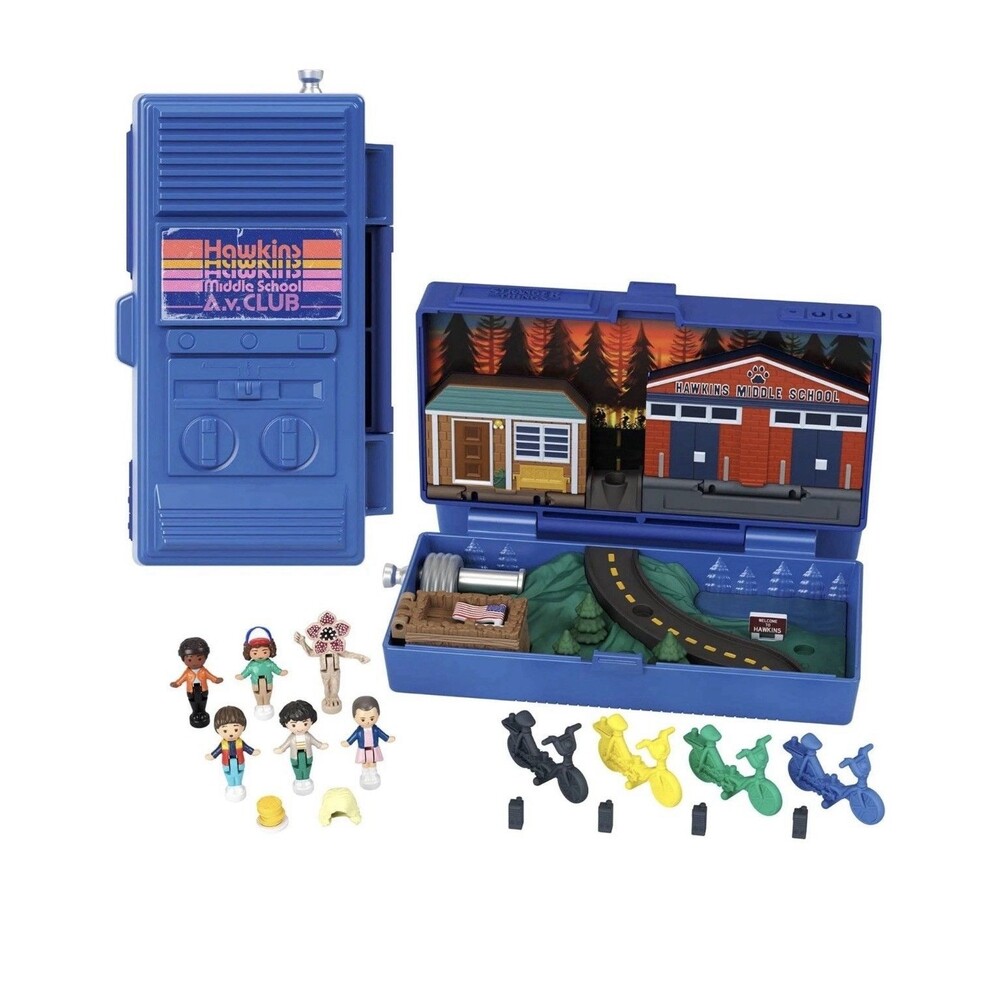 Polly Pocket Collector Stranger Things Compact 6 Dolls 10 Accessories & Playset